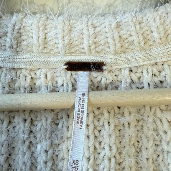 Free People Fuzzy Knit Wrap Cardigan – XS – Cream - Picture 2 of 11